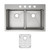 Elkay Crosstown 18 Gauge Stainless Steel 33" x 22" x 9", 4-Hole Equal Double Bowl Dual Mount Sink Kit with Aqua Divide