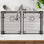 Elkay Crosstown 18 Gauge Stainless Steel 33" x 22" x 9", 4-Hole Equal Double Bowl Dual Mount Sink Kit with Aqua Divide