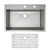 Elkay Crosstown 18 Gauge Stainless Steel 33" x 22" x 9" FR2-Hole Single Bowl Dual Mount Sink Kit