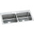 Elkay DLR4322103 Lustertone Classic Stainless Steel 43" x 22" x 10-1/8", Equal Double Bowl Drop-in Sink