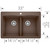 Blanco 440218 Diamond Silgranit II Equal Double Bowl Drop In Kitchen Sink: Cafe Brown