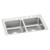 Elkay Lustertone Classic Stainless Steel 33" x 21-1/4" x 7-7/8", 4-Hole Equal Double Bowl Drop-in Sink