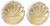 Delta RP18373PB Button Set - Hot / Cold - Clear in Polished Brass Finish