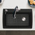 Blanco 442917: Diamond Collection 33.5" Super Single Drop-in or Undermount Mount Kitchen Sink - Coal Black