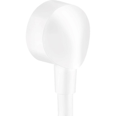 hansgrohe FixFit Handheld Shower Wall Outlet 1/2-inch Thread Connection Round Modern Flush Mount in Matte White, 27458703
