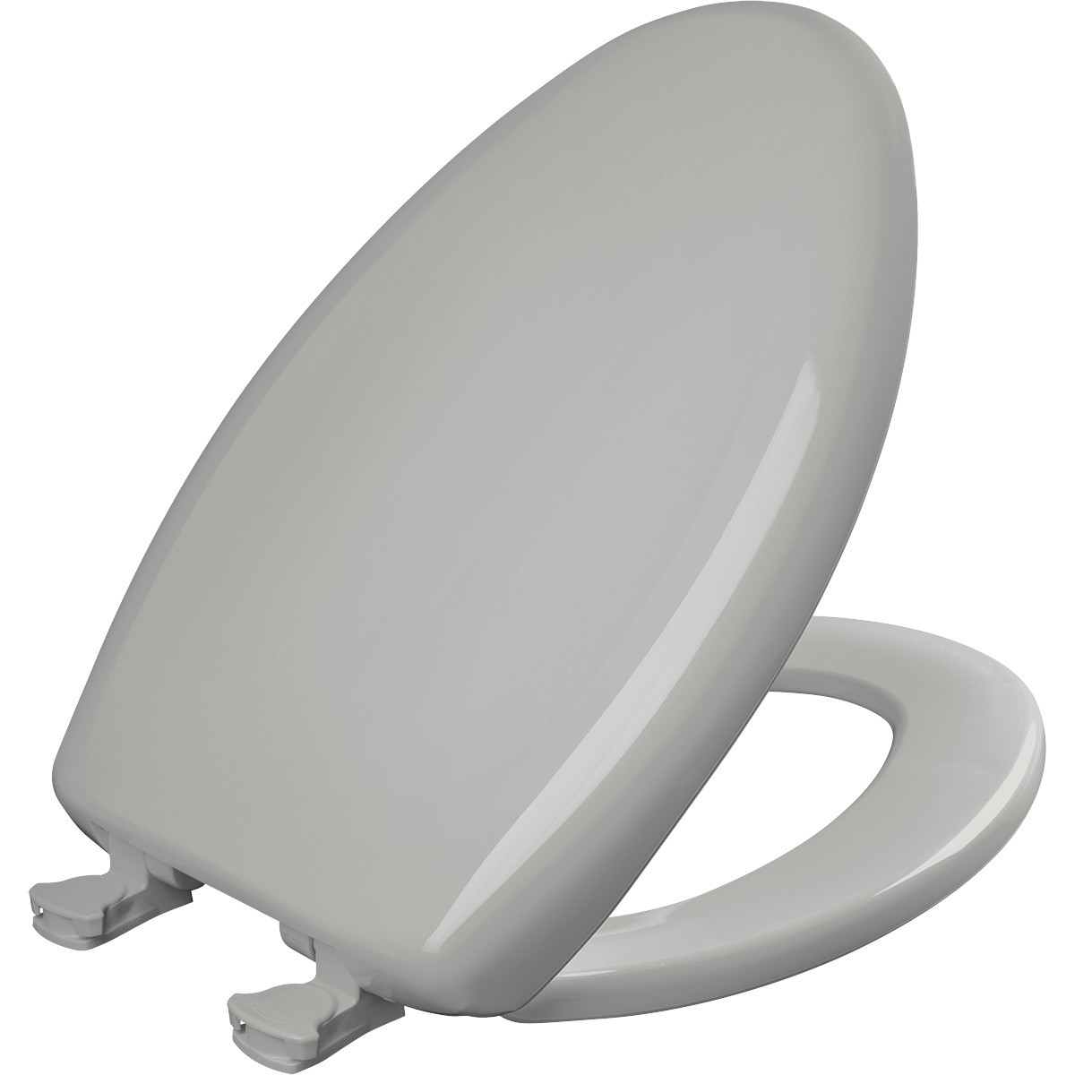 Bemis 1200SLOWT 162 Elongated Plastic Toilet Seat in Silver with STA-TITE Seat Fastening System EasyClean and WhisperClose Hinge