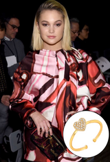 Olivia Holt Wears Mini Mini Jewels Diamond and Gold Heart Ring at Marc Jacobs show NYFW 2/14/2018