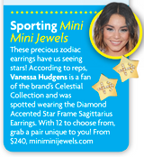 Vanessa Hudgens Rocking Mini Mini Jewels Zodiac Earrings