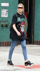 Ashley Benson Out and About In New York City Wearing Her mini mini jewels Initial Dog Tag Necklace