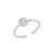 Diamond Cluster Accents Peace Sign Trendy Design Adjustable Ring (Style#10921)