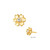 14k Gold Diamond Accented Flower Earrings (Style#10925)