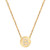 Gold Brilliant Diamond Set Initial Round Frame Necklace (Style#11130-11155)