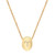 Gold Modern Look Diamond Accented Oval Frame Zodiac Necklace (Style#11004-11015)