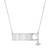 High Polish Modern Diamond Accented Heart Wide Bar Necklace (Style#11907)