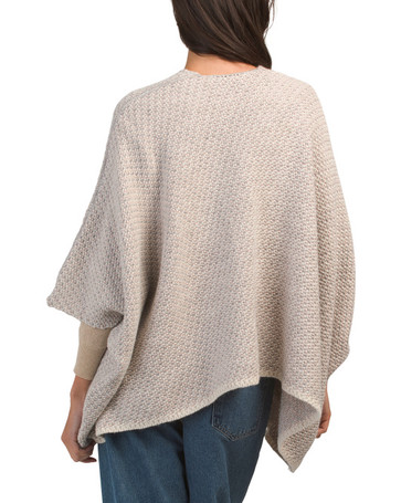Made In Italy Moss Stitch Kimono With Front Pockets