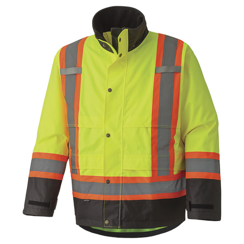 300D Hi-Viz Trilobal Ripstop Waterproof Safety Jacket | Pioneer 5400/5401   Safety Supply Canada