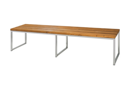 OKO Bench 73" - Stainless Steel, Recycled Teak