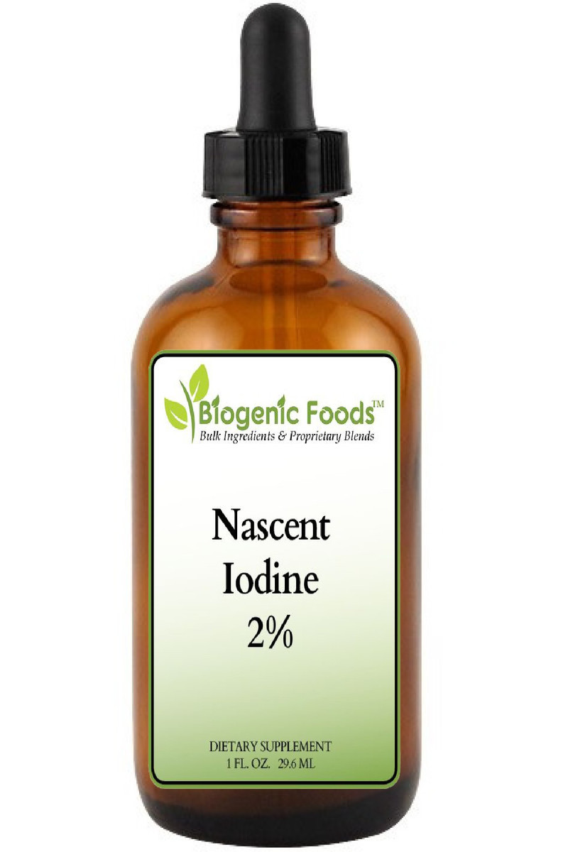 Iodine (Nascent) - Immediate Bio-Availability - Non-Toxic Patented Nascent Iodine 2% Solution, 1 fl oz
