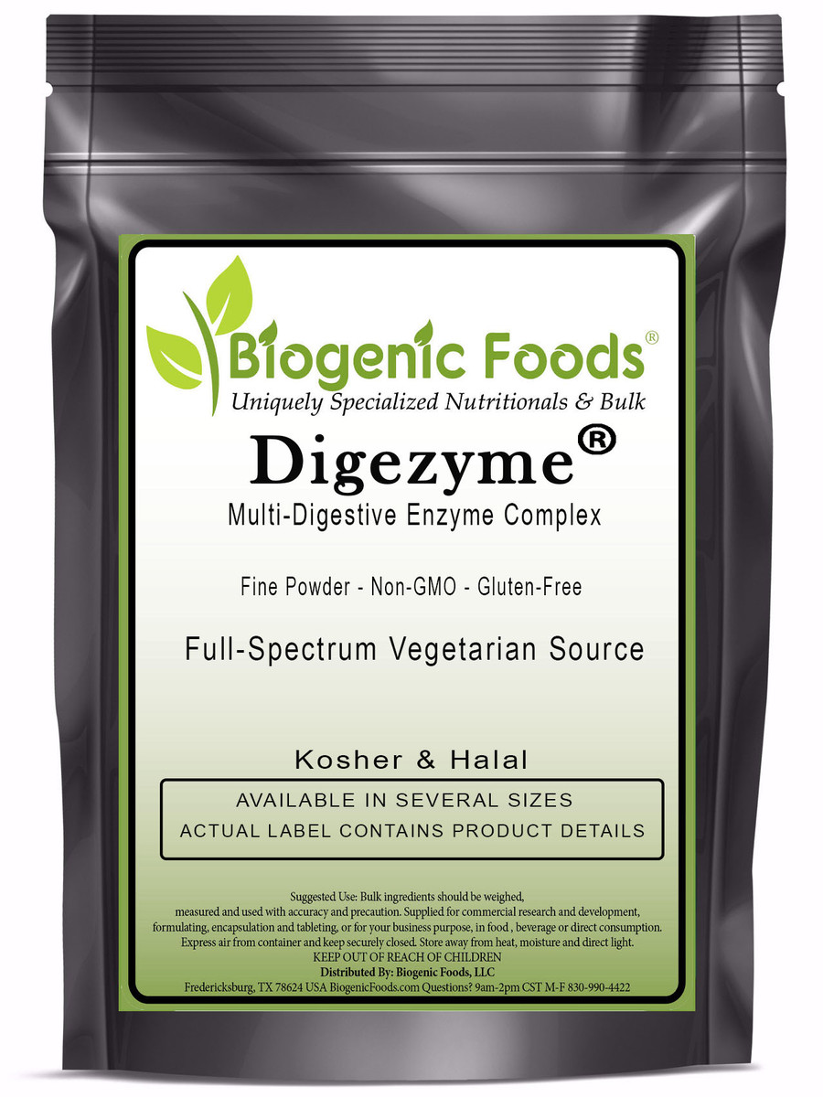 Digestive Enzyme Complex Powder - Full Spectrum Patented All Vegetarian Source by DigeZyme