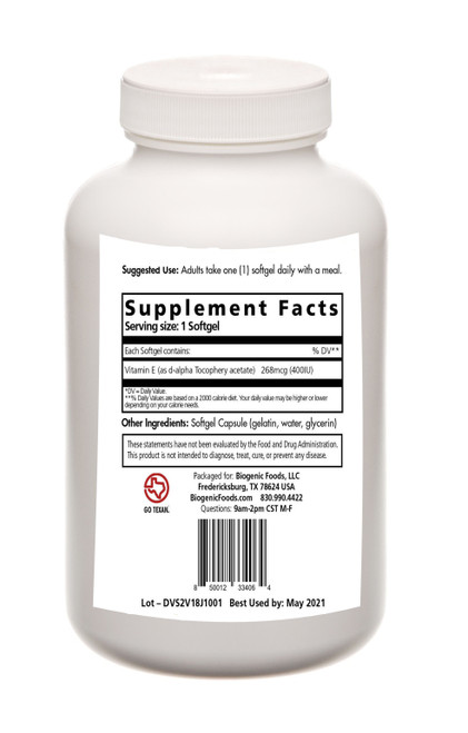 Vitamin E Oil Natural D Alpha Tocopheryl 400 Iu