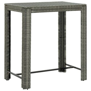 Patio Bar Table Gray 39.4"x23.8"x43.5" Poly Rattan A949-45875