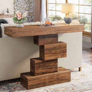 Modern Farmhouse 42-inch Console Accent Sofa Table in Rustic Brown Wood Finish Q280-FTWCSFG8958173
