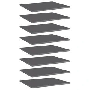 Bookshelf Boards 8 pcs High Gloss Gray 23.6"x19.7"x0.6" Engineered Wood A949-805281