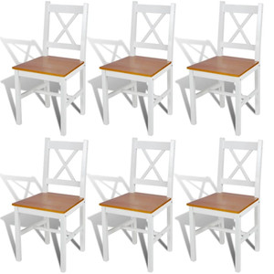 Dining Chairs 6 pcs White Pinewood A949-271497