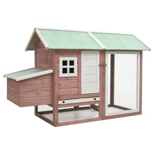  Chicken Cage Mocha 66.9"x31.9"x43.3" Solid Pine & Fir Wood A949-170862