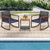 3 Pieces Rattan Rocking Bistro Set with Coffee Table and Cushions-Navy - Color: Navy D681-HW70901NY