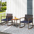 3 Pieces Rattan Rocking Bistro Set with Coffee Table and Cushions-Navy - Color: Navy D681-HW70901NY
