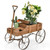 Wooden Wagon Plant Bed With Wheel for Garden Yard-Red B593-GT3662