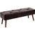 Mid-Century Bed Bench with Dark Brown Leather Upholstered Seat Solid Wood Legs Q280-FLBSWB792547617