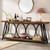 Industrial 70-in. Brown Wood Top Console Table with Heavy Duty Black Metal Frame Q280-PSZECNTB1495817