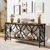 Modern 70-inch Long Narrow Console Sofa Table with Brown Wood Top and Shelf Q280-RBTERCN15976431