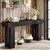 Modern Farmhouse 63-inch Narrow Entryway Console Sofa Table in Black Wood Finish Q280-BLKSTWFH159584793