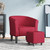 Tub Chair with Footstool Wine Red Fabric A949-356434