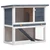 Outdoor Rabbit Hutch 1 Door Gray Wood A949-170831