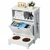 Pet Feeding Station with 2 Stainless Steel Bowls, Elevated Dog Bowls with Storage, Dog Food Storage E415-MZCWHSWJ24YC6P61XV0