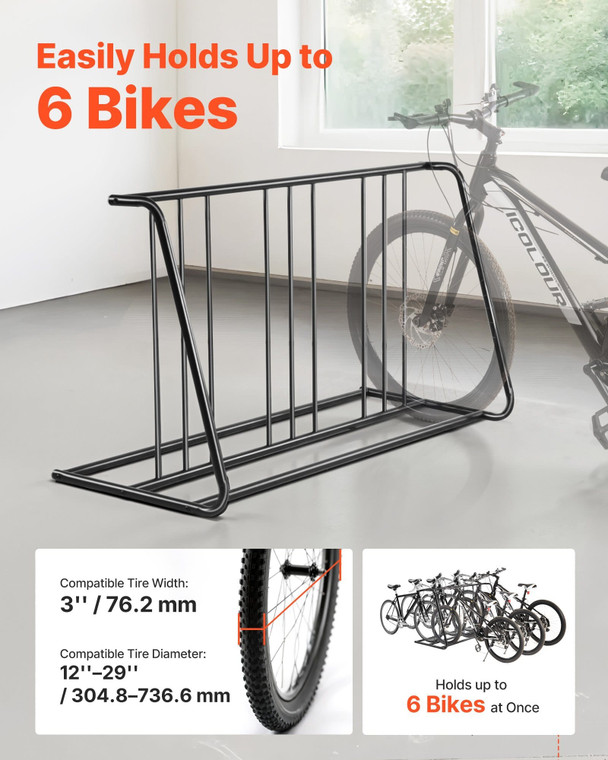 Bike Rack, Fits Tire Width 3 Inch/76.2 mm, Carbon Steel Double-Sided Grid Bike Rack Stand, Freestan E415-JYZXCTFJHSHJKX23S001V0