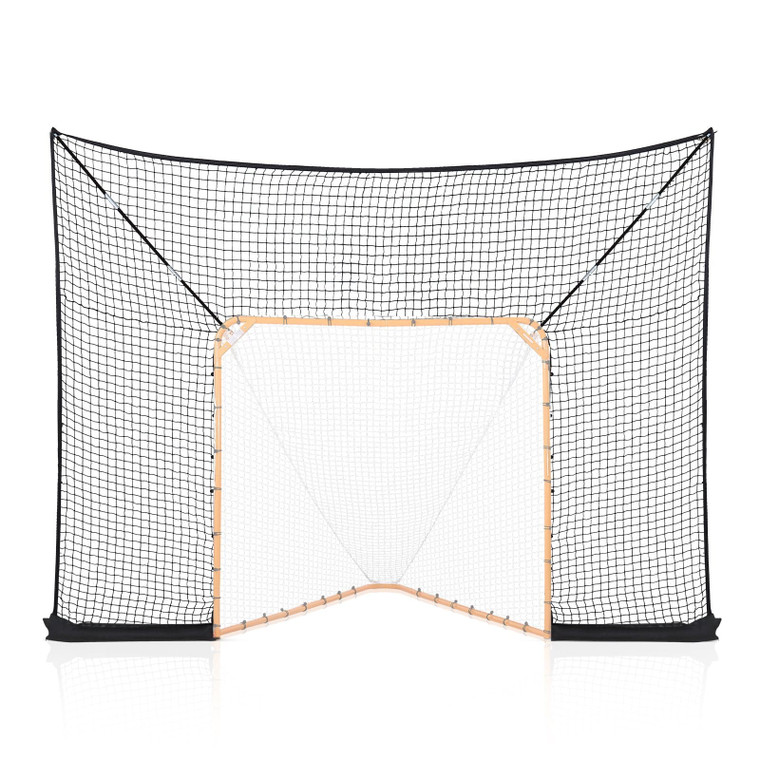 Hockey and Lacrosse Goal Backstop, 12x9 ft Lacrosse Net with Extended Coverage, Quick Easy Setup Co E415-ZQGQQMTJK1291LY4QV0