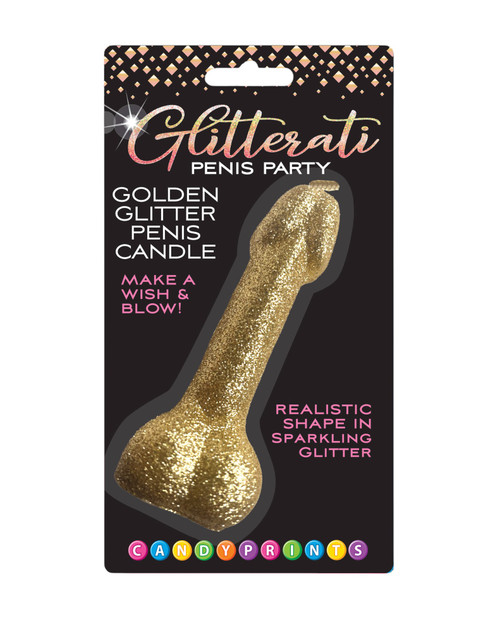 Glitterati Golden Glitter Penis Candle
