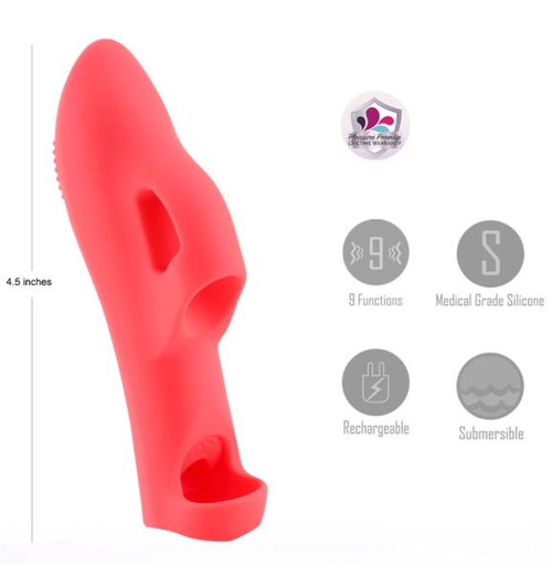 Lana Liquid Silicone Finger Vibe Red