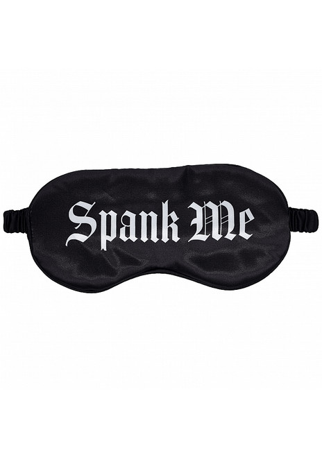 Ouch Spank Me Printed Mask Satin Black