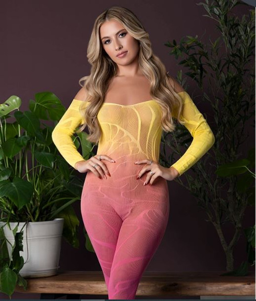 Seamless Body Stocking Ombre Sunset O/s
