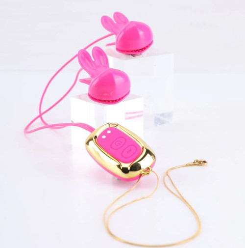 Molli Vibrating Nipple Clamps & Necklace Pink