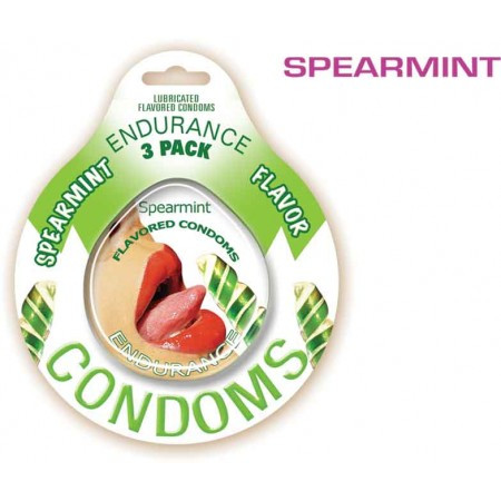 Endurance Flavored 3pk Condoms-spearmint
