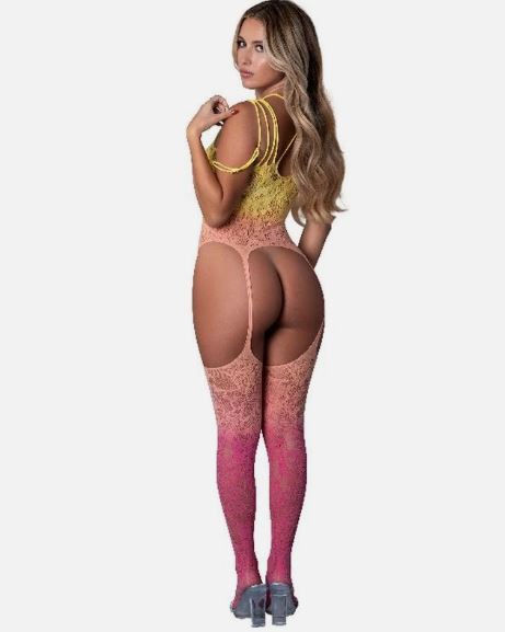 Seamless Body Stocking Ombre Sunset O/s