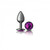 Cheeky Charms Round Purple Small Gunmetal Butt Plug