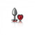 Cheeky Charms Heart Deep Red Small Gunmetal Butt Plug